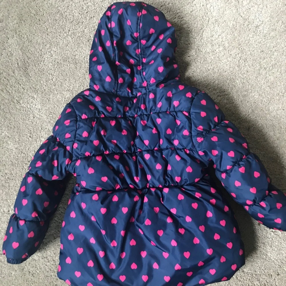 🌻Heart Print Pink Platinum Warm & Cozy Puffer Coat